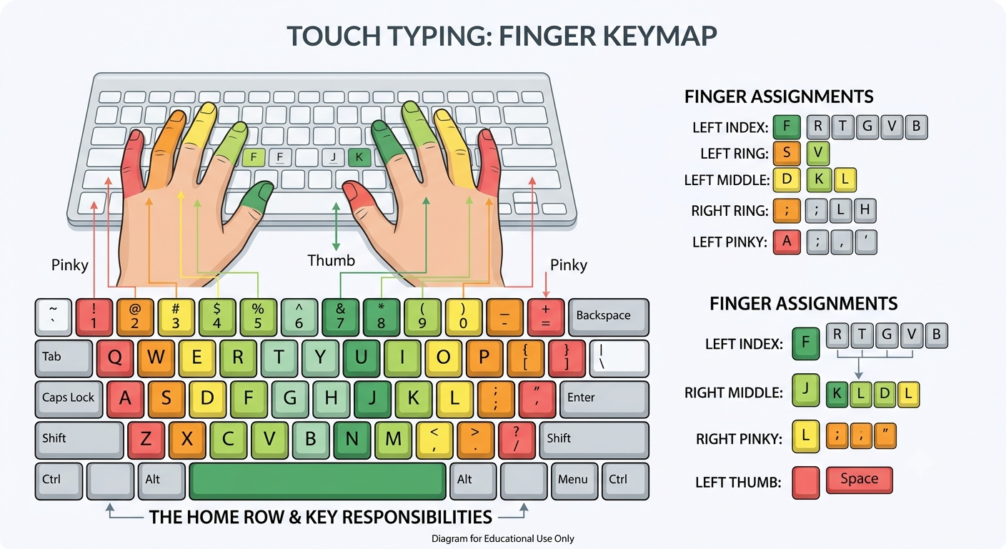 typing finger positions on keyboard