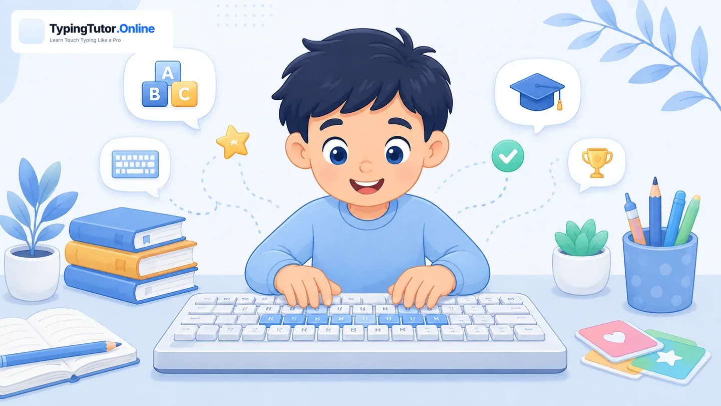 Free online typing tutor for kids with guided keyboard practice