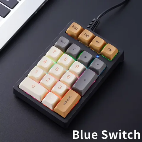 APAYADO T21 mechanical number pad with cream and orange keycaps